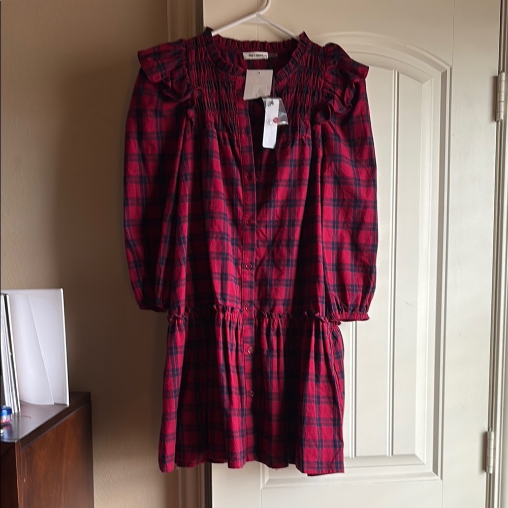 Red and Navy Plaid Dress
